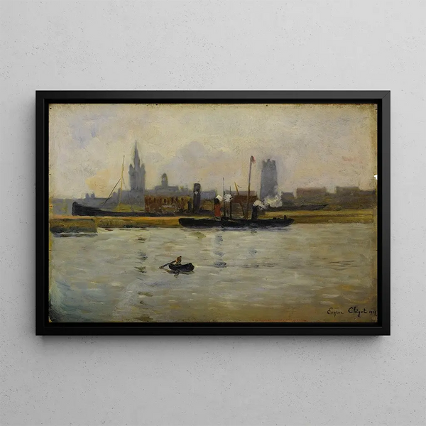 Eugene Chigot - Boats in the Harbor.webp