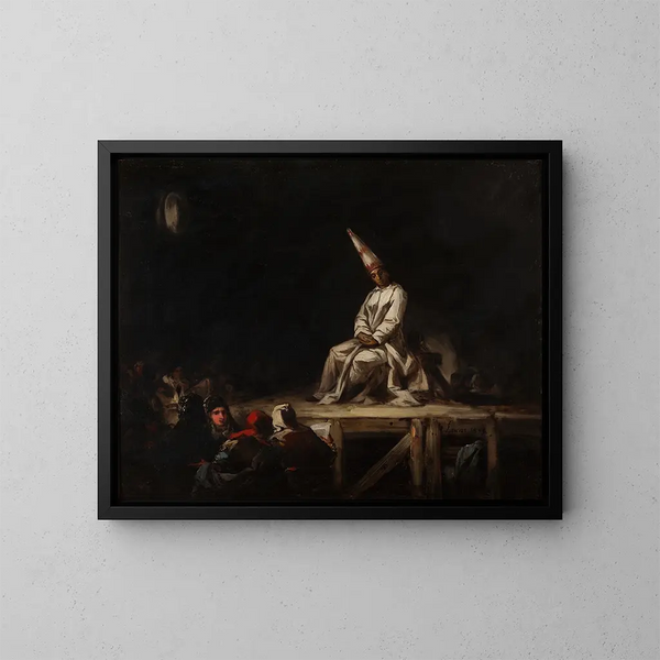 Autodafé - Eugenio Lucas Velázquez — ingelijst kunstwerk aan de muur