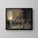 Arrival at the theater on the night of a masked ball - Eugenio Lucas Villamil — framed artwork on a wall