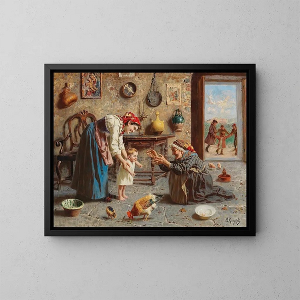 Eerste stappen (Casconflict) - Eugenio Zampighi — ingelijst kunstwerk aan de muur