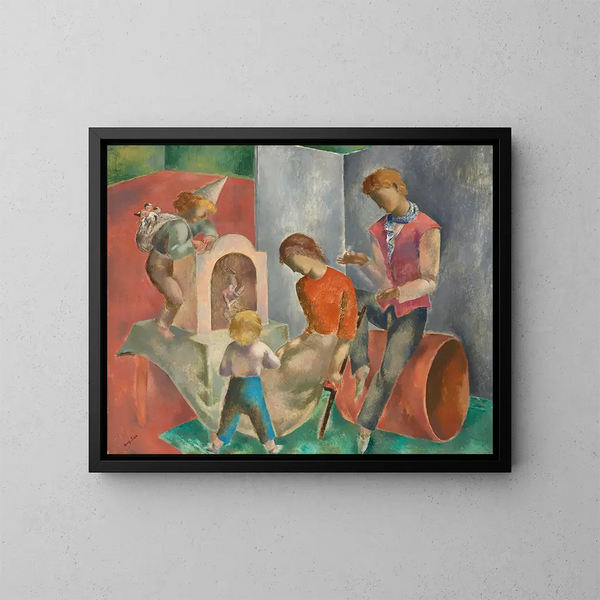 De Marionetten - Eugeniusz Zak — ingelijst kunstwerk aan de muur