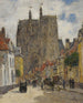Abbeville Rue et église Saint-Vulfran - Eugène Boudin — weergave van het kunstwerk