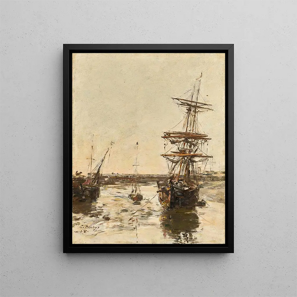 Voorhaven van Trouville - Eugène Boudin — ingelijst kunstwerk aan de muur