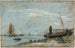 Strand met vissersboten - Eugène Boudin — weergave van het kunstwerk
