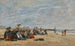 Berck, groep vissersvrouwen zittend op het strand - Eugène Boudin — weergave van het kunstwerk