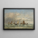 Berck, de vertrek van de boten - Eugène Boudin — ingelijst kunstwerk aan de muur