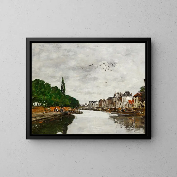 Kanaal in de omgeving van Brussel - Eugène Boudin — ingelijst kunstwerk aan de muur