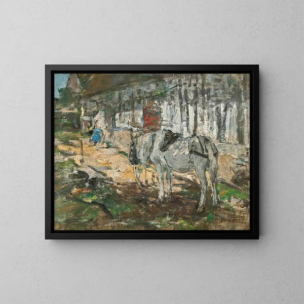 Normand paard - Eugène Boudin — ingelijst kunstwerk aan de muur