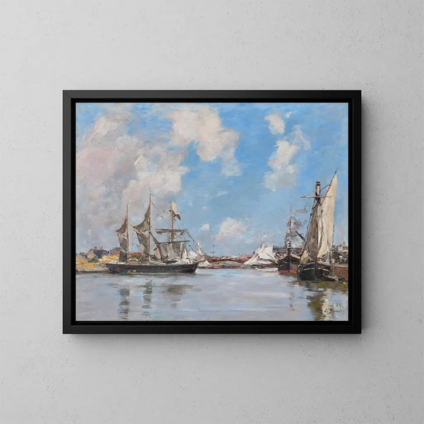 Deauville, de Mare Haute bassin - Eugène Boudin — ingelijst kunstwerk aan de muur