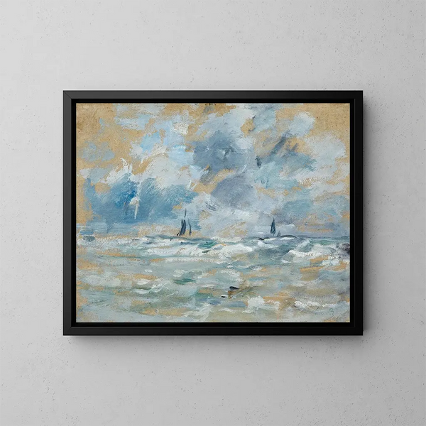 Effecten van wolken in de open zee - Eugène Boudin — ingelijst kunstwerk aan de muur