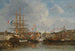 Feest in de haven van Honfleur - Eugène Boudin — weergave van het kunstwerk