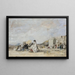 Dame en blanc sur la plage de Trouville - Eugène Boudin — ingelijst kunstwerk aan de muur