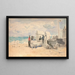 van Eugène Boudin's Schilderij Les canots sur la plage de Trouville — ingelijst kunstwerk aan de muur