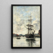 Navire sur la Touques - Eugène Boudin — ingelijst kunstwerk aan de muur