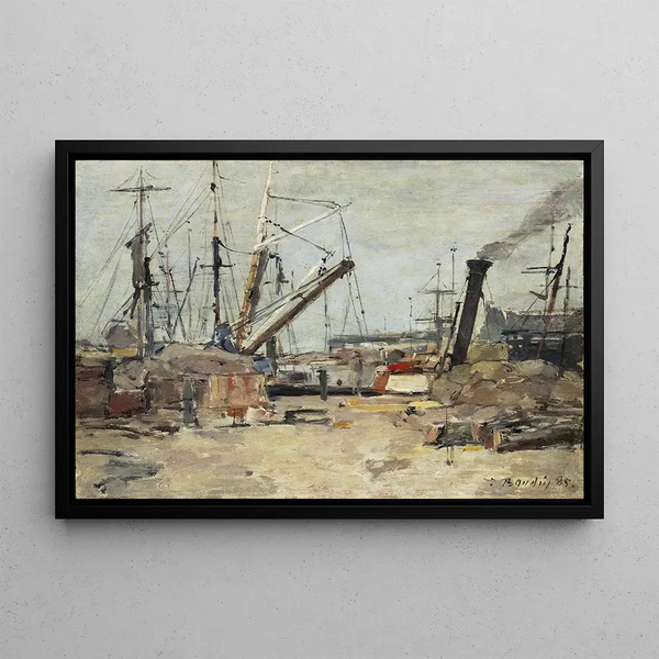 De trawlers - Eugène Boudin — ingelijst kunstwerk aan de muur