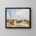 van Trouville boten tussen de pieren - Eugène Boudin — ingelijst kunstwerk aan de muur
