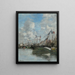 Trouville schilderij, gestrande boten - Eugène Boudin — ingelijst kunstwerk aan de muur