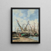 Trouville, de haven, gestrande zeilboten - Eugène Boudin — ingelijst kunstwerk aan de muur