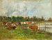 Koeien op de weide - Eugène Boudin — weergave van het kunstwerk