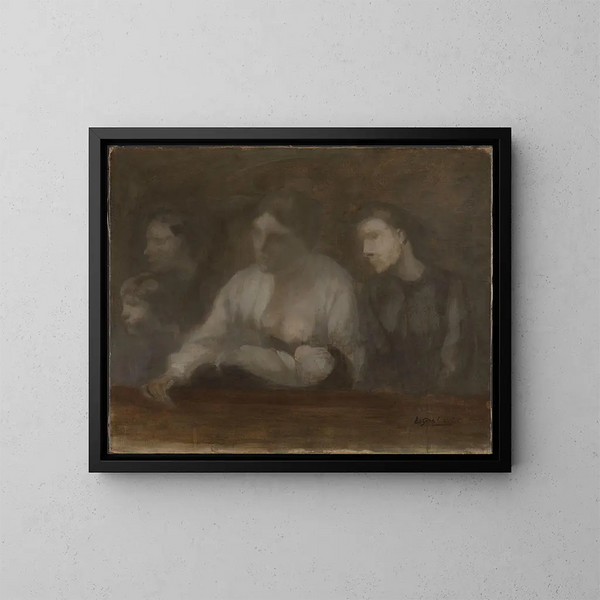 Een gezin - Eugène Carrière — ingelijst kunstwerk aan de muur