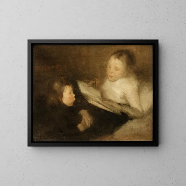 Een mooi verhaal - Eugène Carrière — ingelijst kunstwerk aan de muur
