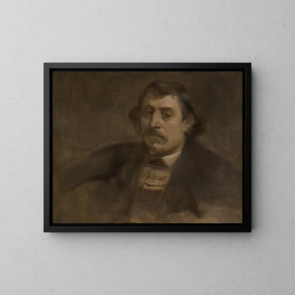 Portret van Paul Gauguin - Eugène Carrière — ingelijst kunstwerk aan de muur