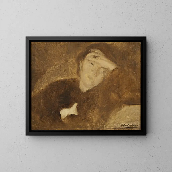 Studie van een portret van een dame - Eugène Carrière — ingelijst kunstwerk aan de muur