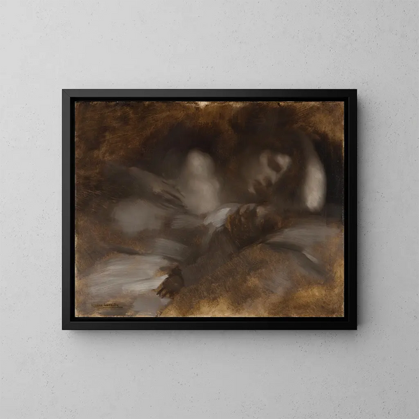 De Slaap - Eugène Carrière — ingelijst kunstwerk aan de muur