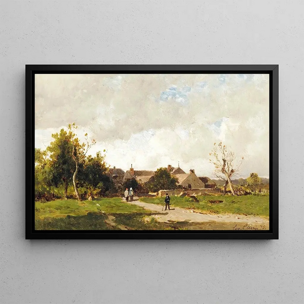 Eugne Ciceri - Figures On The Outskirts Of A Village.webp