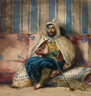 Eugne Delacroix - A man in Oriental costume smoking on a sofa.webp