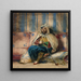 Een man in oosterse kleding die rookt op een bank - Eugène Delacroix — ingelijst kunstwerk aan de muur