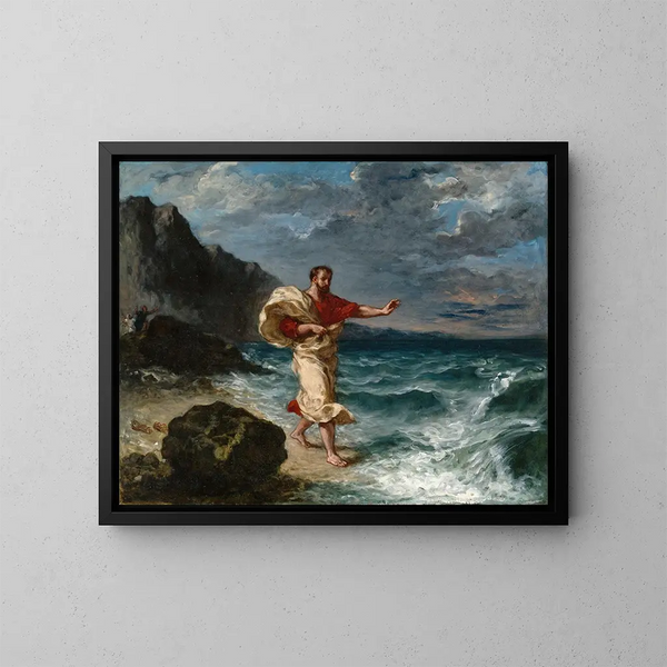 Demosthenes aan de oever - Eugène Delacroix — ingelijst kunstwerk aan de muur