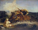 Arabische fantasie schilderij - Eugène Delacroix — weergave van het kunstwerk