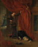 Hamlet voor het lichaam van Polonius - Eugène Delacroix — weergave van het kunstwerk