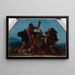 Hercules defeating Hippolyta, Queen of the Amazons - Eugène Delacroix — framed artwork on a wall