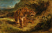 Tijger in de wacht - Eugène Delacroix — weergave van het kunstwerk