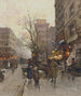 La Porte Saint-Denis Parijs - Eugène Galien-Laloue — weergave van het kunstwerk