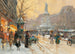 Parijs Place de la République onder de regen - Eugène Galien-Laloue — weergave van het kunstwerk