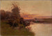 Rivière au coucher du soleil - Eugène Galien-Laloue — weergave van het kunstwerk