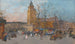 Saint-Germain-des-Prés, Parijs - Eugène Galien-Laloue — weergave van het kunstwerk