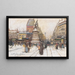 La place de Clichy sous la neige, Parijs - Eugène Galien-Laloue — ingelijst kunstwerk aan de muur