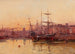 Zeilboten aan de kade in Normandië - Eugène Galien-Laloue — weergave van het kunstwerk