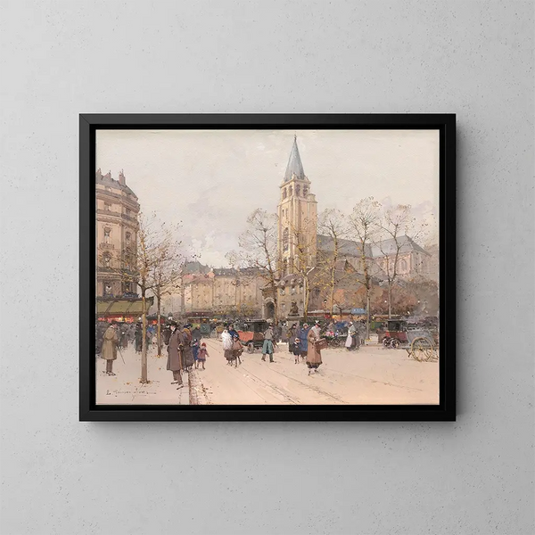 van Vue des boulevards Saint-Germain-des-Prés - Eugène Galien-Laloue — ingelijst kunstwerk aan de muur