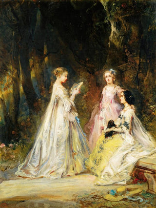Eugne Isabey - Reading in the park.webp