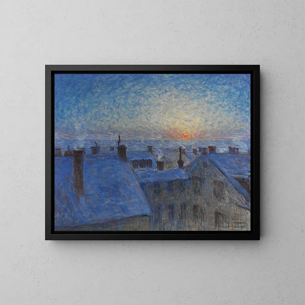 Zonsopgang boven de daken, Stockholm-motief - Eugène Jansson — ingelijst kunstwerk aan de muur