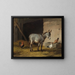 van Ezel en kippen in de stal - Eugène Joseph Verboeckhoven — ingelijst kunstwerk aan de muur