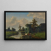 Farm Animals Painting near a Stream - Eugène Joseph Verboeckhoven — framed artwork on a wall