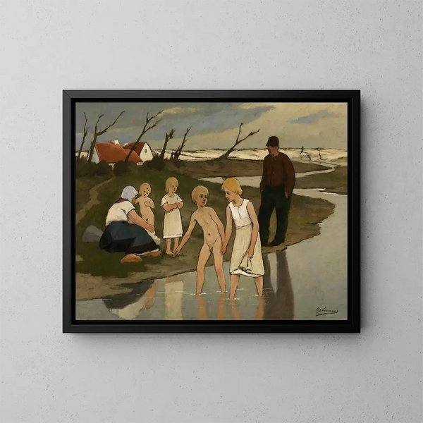 Kinderen die baden - Eugène Laermans — ingelijst kunstwerk aan de muur