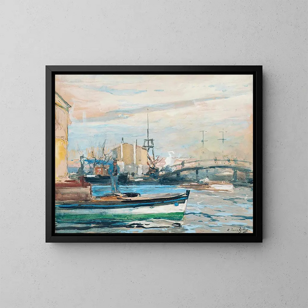 Bateau sur la Seine - Eugène Louis Gillot — ingelijst kunstwerk aan de muur