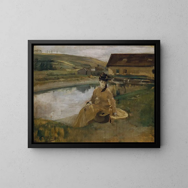 Aan de waterkant - Eva Gonzalès — ingelijst kunstwerk aan de muur